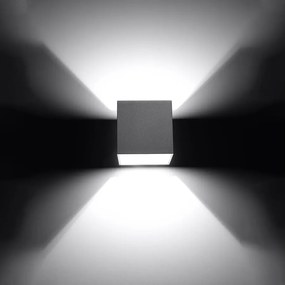 Kinkiety nowoczesny Quadx, aluminium - 1 źródło światła 3000K - L.10 x H.10 cm - szary