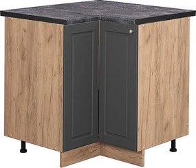 Szafka narożna antracytowo-złoty 80.5x60x82 fame-line