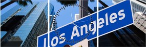 Obraz - Los Angeles (z zegarem) (90x30 cm)