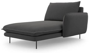 Ciemnoszary szezlong Cosmopolitan Design Vienna, prawostronny