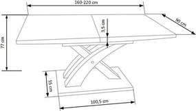 Rozkładany stół na jednej nodze Sandor 3