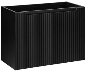 Czarna ryflowana szafka pod umywalkę - Dafo 10X 80 cm
