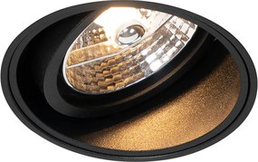 Zestaw 6 nowoczesnych reflektorów wpuszczanych czarnych, bezramkowych - Impact 70