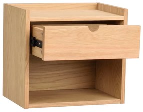 Naturalna szafka nocna z litego drewna dębowego wisząca/z półką Hillmond – Rowico