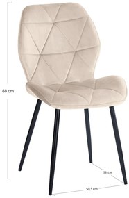Krzeso Sesel Velvet z czarnymi nogami