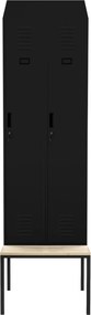 Szatnia z ławeczką i daszkiem Kacper II PRO 60x85x229,5 cm, czarna
