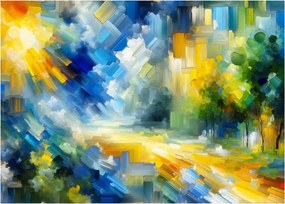 Obraz na szkle - Abstrakcyjny słoneczny dzień (70x50 cm)