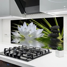 Panel Szklany do Kuchni Harmonijne Lilie na Stawie