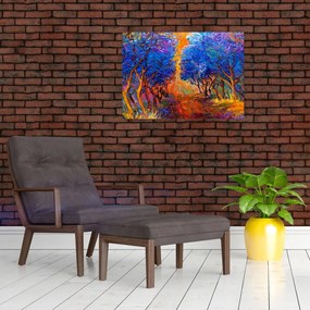 Obraz - Jesienne korony drzew, nowoczesny impresjonizm (70x50 cm)