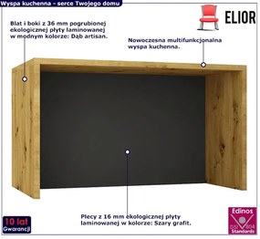 Wyspa kuchenna dąb artisan + grafit Longi 3X