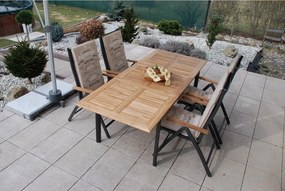 Doppler CONCEPT TEAK ogrodowy zestaw wypoczynkowy 4+1 antracyt