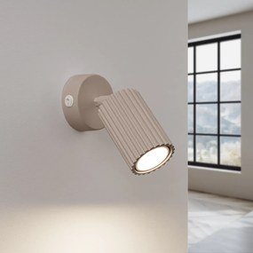 Kinkiet KARBON taupe ryflowany z włącznikiem SOLLUX  LIGHTING