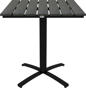 Outsunny Stół tarasowy, dla 4 osób, wykończenie drewnopodobne, aluminiowa rama, 70 x 70 x 76 cm, Szary