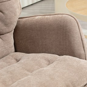 HOMCOM Fotel bujany z drewna bukowego szerokie siedzisko wysokie oparcie do 120 kg brązowy | Aosom PL