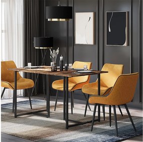 Stół do jadalni rustykalny dąb/czarny 140x80x75 merido