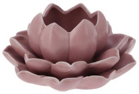 Świecznik na tealight kwiat lotosu z porcelany, 12,5 x 13 x 6,5 cm