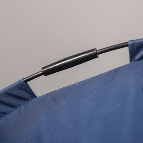 PawHut Łóżko dla zwierząt domowych na zewnątrz - łóżko dla psa, odporne na warunki atmosferyczne, z daszkiem, 61cm x 46 cm x 62 cm, Granatowy + Czarny