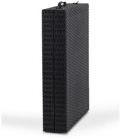 Fotel Ogrodowy Leżak LUIZJANA Technorattan Czarny/Szary