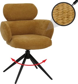 Krzesło do jadalni MCW-O77,  musztardowo-żółte