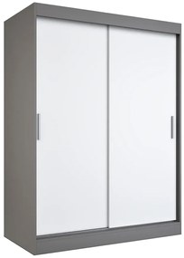 Szafa przesuwna 150 cm antracyt + biały - Erco 4X