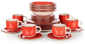 Banquet 30-częściowy zestaw jadalny Spiral  Red