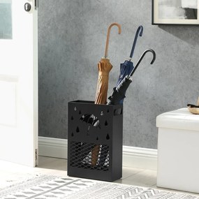SongmicsHome Metalowy stojak na parasole RAIN, 28x12x41cm, czarny