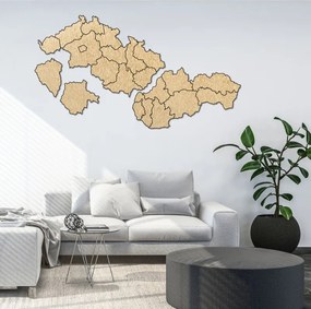 Drewniana mapa Słowacji i Czech - PUZZLE