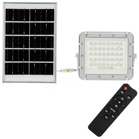 LED zewnętrzny solarny reflektorowa LED/10W/3,2V IP65 6400K biała + + +pilot