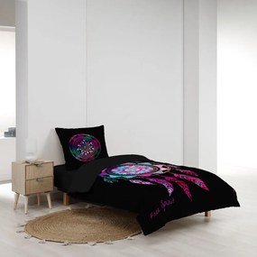 Czarna bawełniana pościel jednoosobowa 140x200 cm Porte Bonheur – douceur d'intérieur