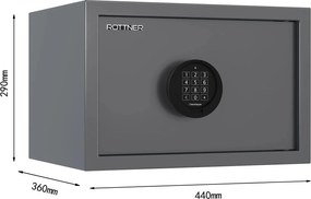 Sejf meblowy PRAKTIK 30 EL, elektroniczny S1, 290 x 440 x 360 mm, 34,7 l