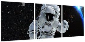 Obraz - Astronauta w kosmosie (z zegarem) (90x30 cm)