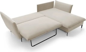 Narożnik GLOSS Prawostronny z funkcją spania, zestaw z poduszkami wolnostojący tkanina RIVIERA 38 Zielony WERSAL