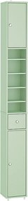 Wolnostojąca szafka łazienkowa MDF, regulowane półki, szuflada, jasnozielona