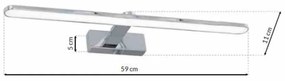 Kinkiet srebrny podłóżny SPLASH CHROME 60cm 12W LED