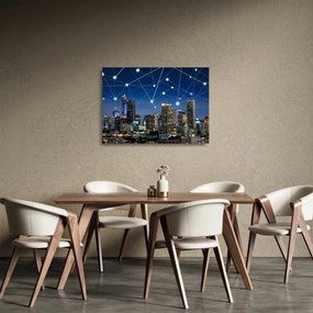Obraz na szkle - Wielkie miasto nocą (70x50 cm)