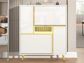 Nowoczesna szafka na buty z LED - błyszczący wygląd - Biały