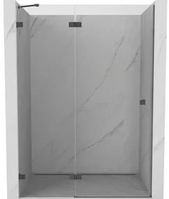 Mexen Lunar drzwi prysznicowe uchylne lewe 130 cm, transparent, gun gray szczotkowany - 834-130-000-66-00-L