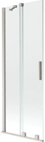 Mexen Velar parawan nawannowy 2-skrzydłowy rozsuwany 75 x 150 cm, transparent, nikiel szczotkowany - 896-075-000-01-97