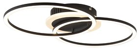 Designerska lampa sufitowa czarna z wbudowanym LED 3-stopniowym ściemniaczem - VeniDesignerski Oswietlenie wewnetrzne