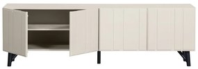 Kremowa szafka pod TV z litego drewna sosnowego 181x56 cm Miller – WOOOD