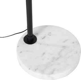 Nowoczesna lampa łukowa czarna z białym regulowanym bez klosza - XXL