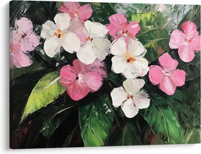 Obraz - Różowe i białe kwiaty (70x50 cm)