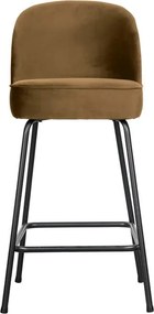 Musztardowy aksamitny hoker (wysokość siedziska 64 cm) Vogue – WOOOD