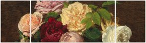 Obraz - Henri Fantin-Latour, Roses de Nice on a Table, reprodukcje (170x50 cm)