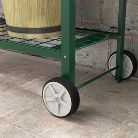 Outsunny Wysokie łóżko ogrodowe na kółkach, regał na zioła, metalowy skrzyniowy ogródek roślinny do ogrodu, balkonu, szary, 109 x 44 x 80 cm