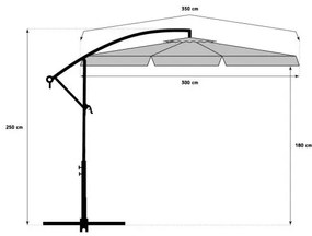 Ogrodowy parasol składany LEVI 300 cm, beżowy + darmowe opakowanie