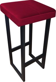 Hoker ALEX krzesło barowe tkanina Welur podstawa metalowa : Kolor Stelaża - Czarny , Kolor tkaniny - VELVET - MG31, Wysokość - 75 cm