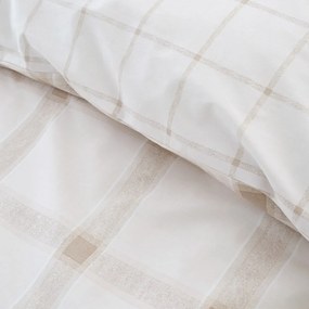 Beżowa bawełniana pościel dwuosobowa 230x220 cm Oxton Check – Bianca