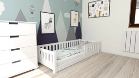 Dziecięce łóżko Montessori PINELO 90 x 200 cm, białe Stelaż: Bez stelaża, Materac: Materac Somnia 18 cm