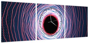 Obraz abstrakcji koła (z zegarem) (90x30 cm)